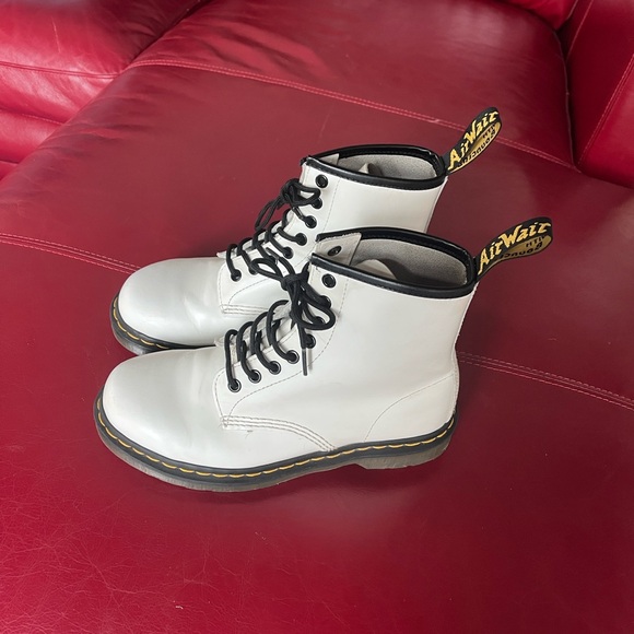 Dr. Martens 1460 Smooth Leather Lace Up Boots White Women's Size 8 - Picture 5 of 11